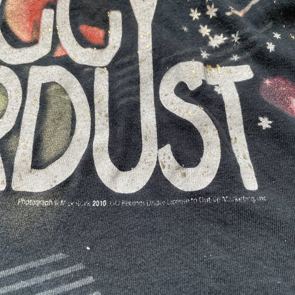 David Bowie Ziggy Stardust Cap Sleeve Band Tee with Gold Splatter Design Size: M - Picture 9 of 14